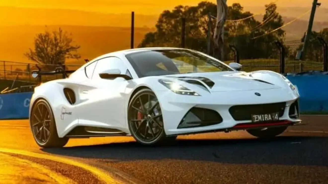 Lotus Emira Turbo Bathurst Edition branco visto de frente