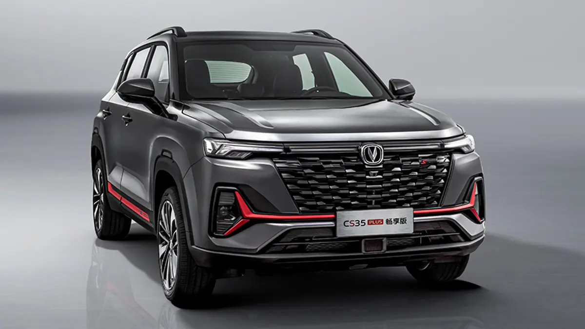 Changan CS35 Plus cinza de frente