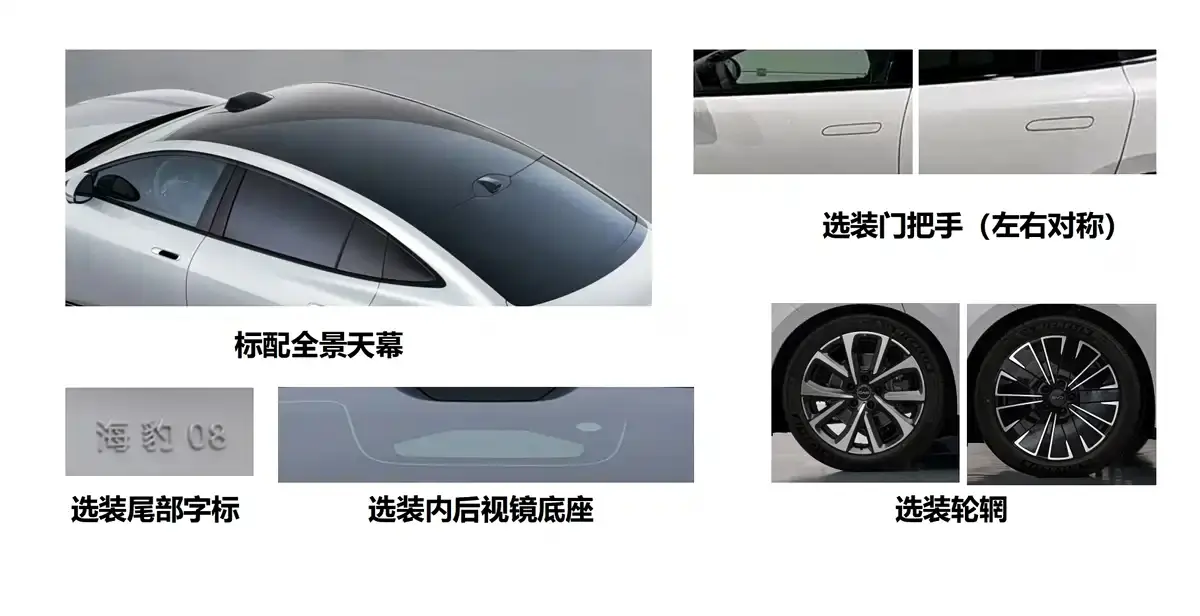 Detalhes do BYD Seal 08 em foto do BYD Seal 08 [Ministério da Indústria e Tecnologia da Informação da China