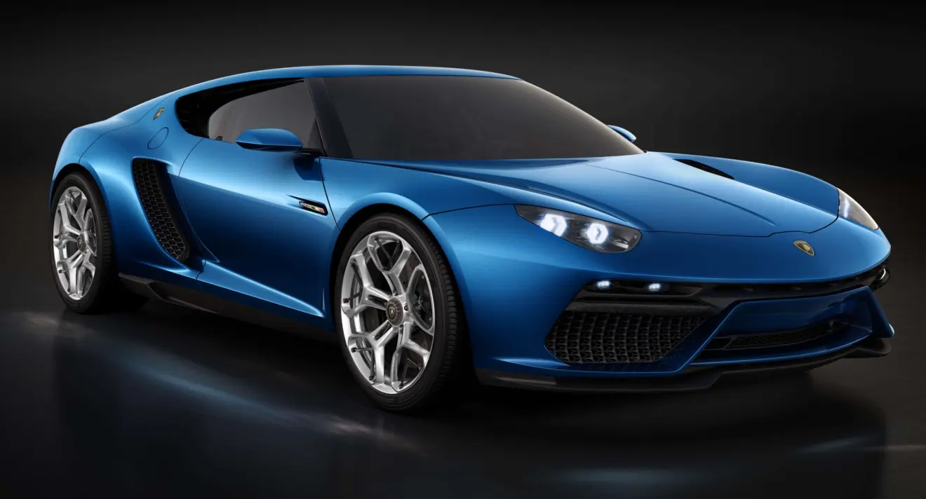 Lamborghini Asterion azul parado de dianteira
