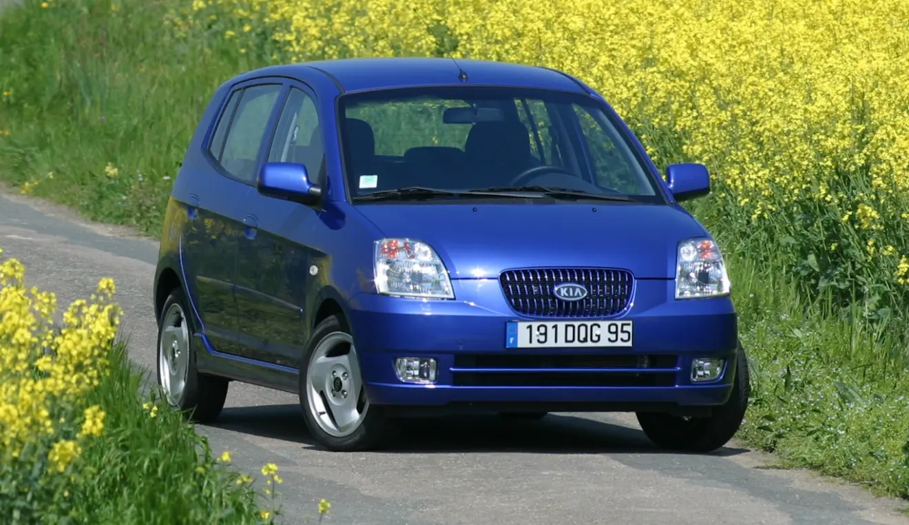 Kia Picanto EX azul visto de frente