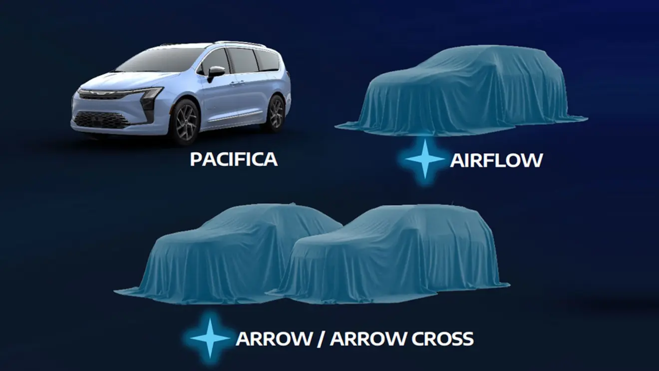 planos chrysler com quatro carros sendo três escondidos