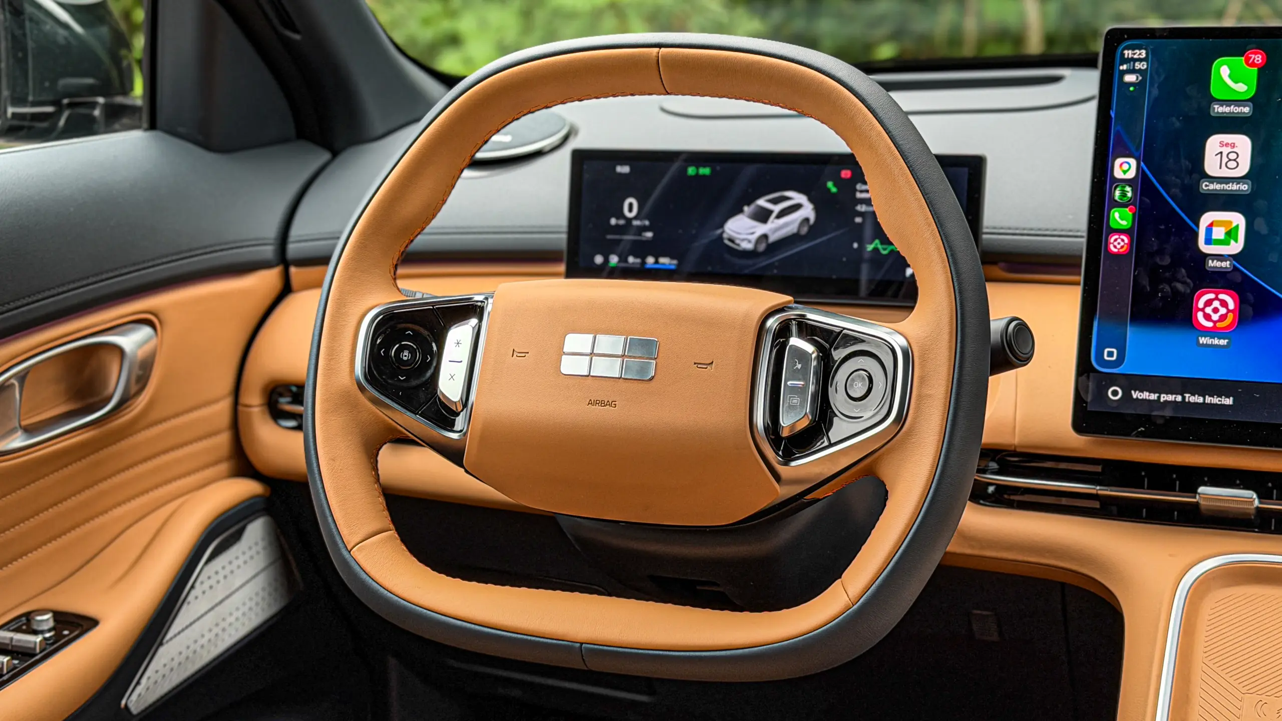 Geely EX5 EM-i interior para avaliação e teste