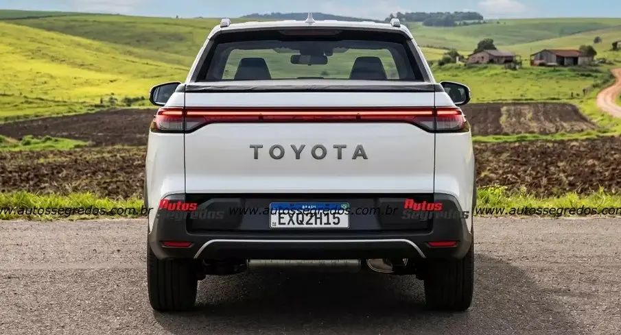 Projeção da caminhonete Toyota Corolla Cross picape de traseira 
