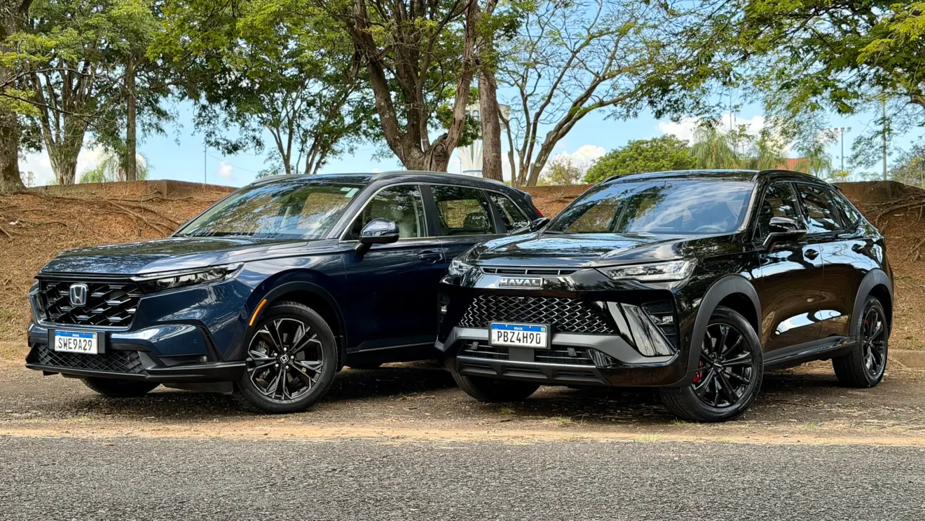 GWM Haval H6 GT vs Honda CR-V Advanced Hybrid um ao lado do outro