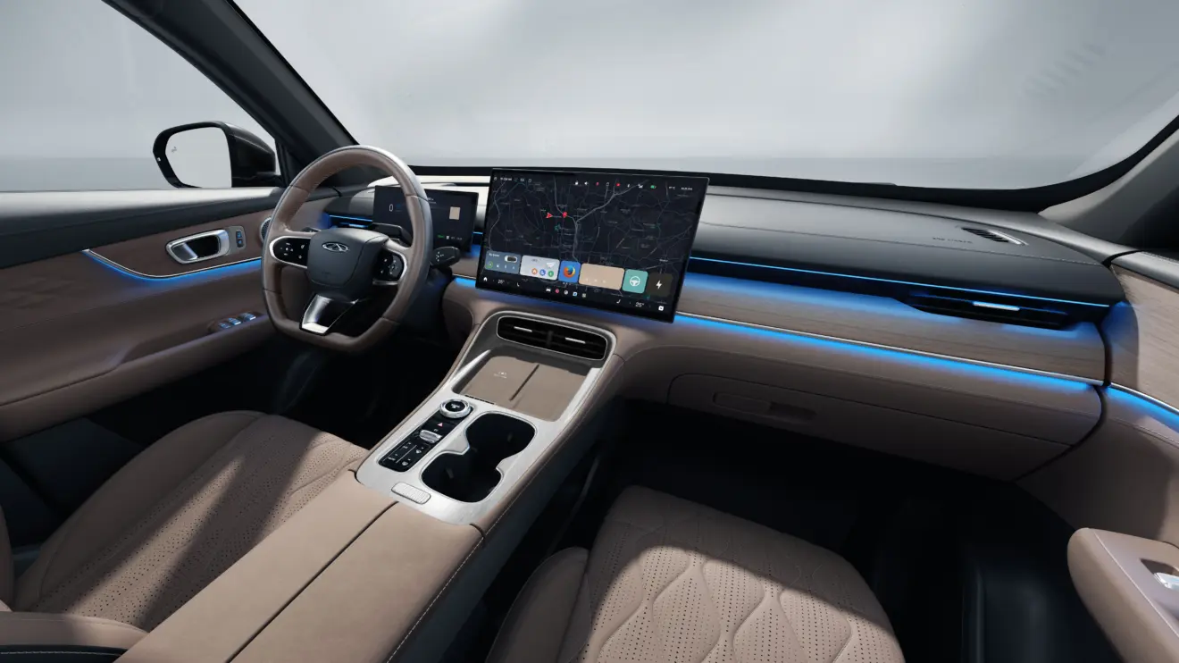 interior CAOA Chery Tiggo 8 PHEV 2027 [divulgação]