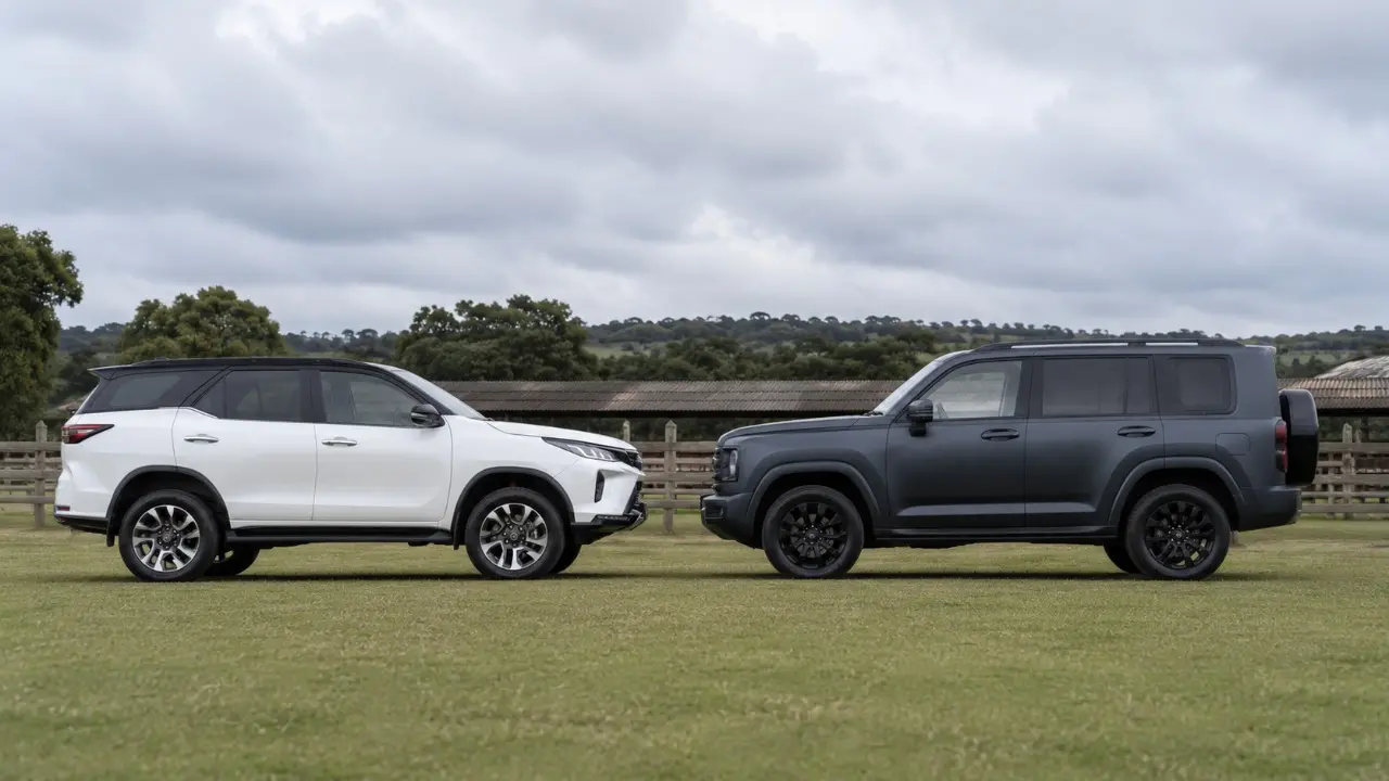 GWM Haval H9 Selection vs Toyota SW4 Diamond estáticos no gramado