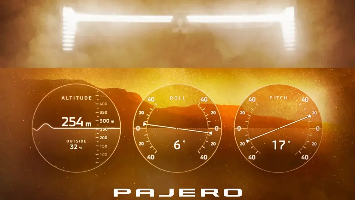 Mostradores da nova geração do Mitsubishi Pajero em Teaser
