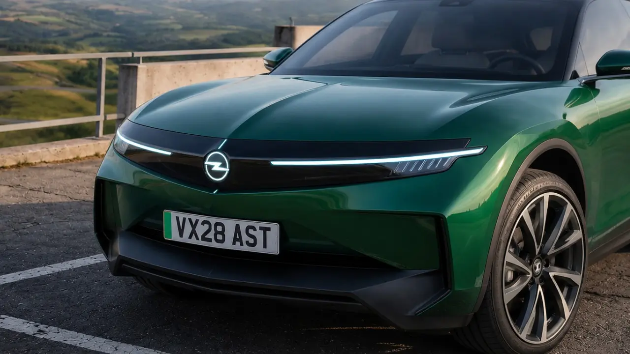 Opel Astra nova geração projeção do Autocar na cor verde estático