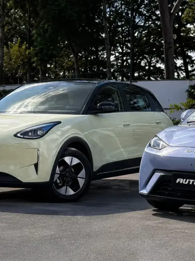 BYD Dolphin Mini e Geely EX2 juntos em imagem feita por IA