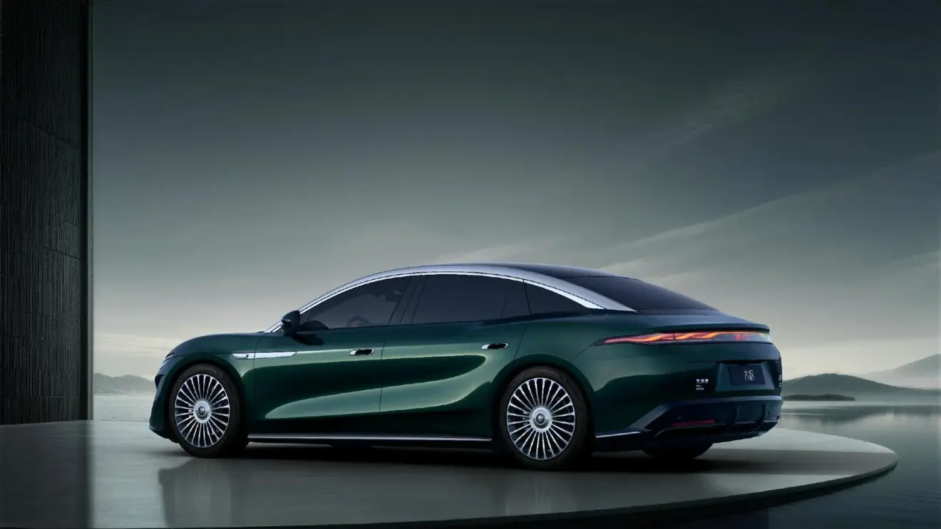 BYD Da Han verde de traseira