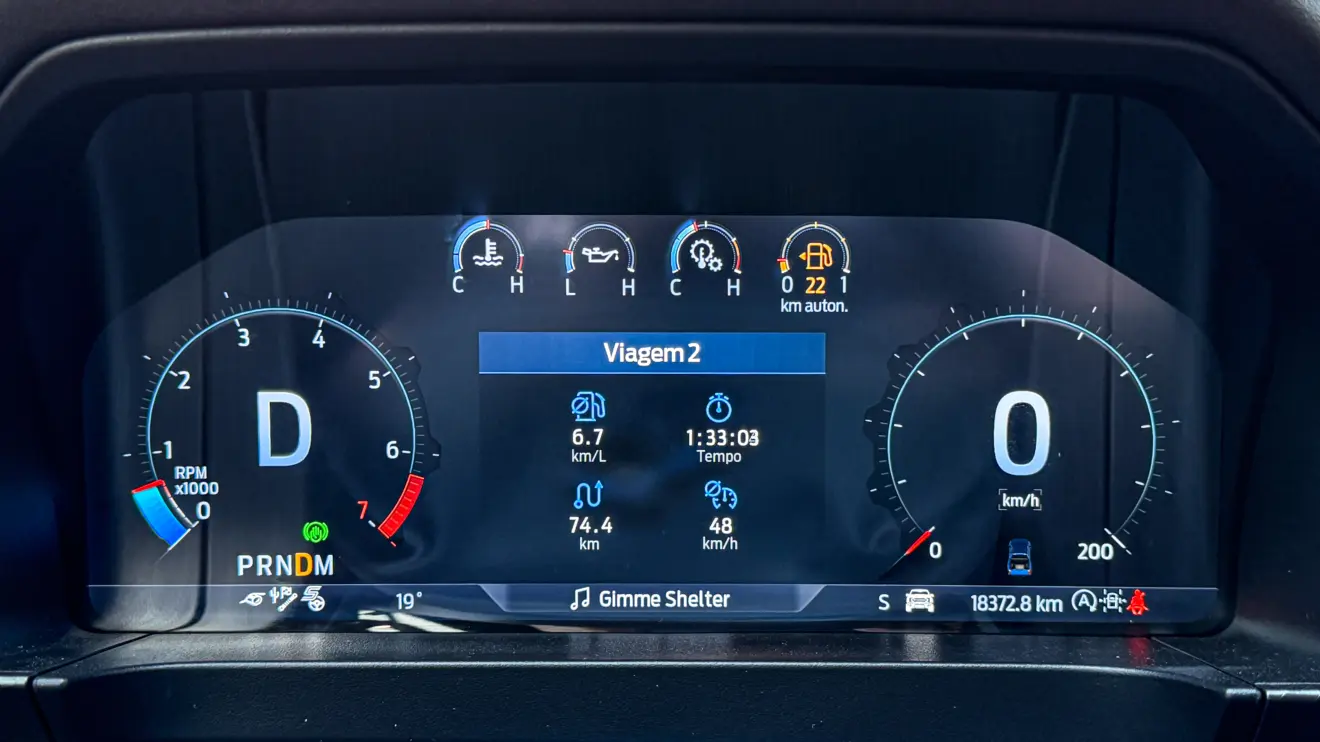 Ford Ranger Raptor e seu interior para avaliação e teste