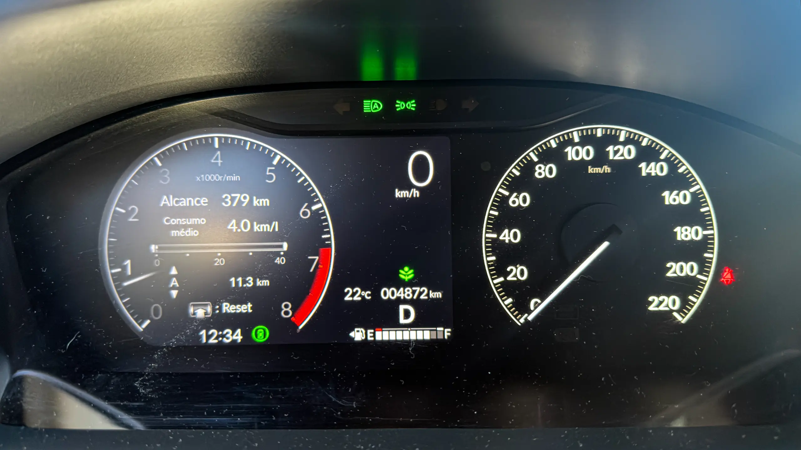 Interior do Honda ZR-V Touring para avaliação, teste e review