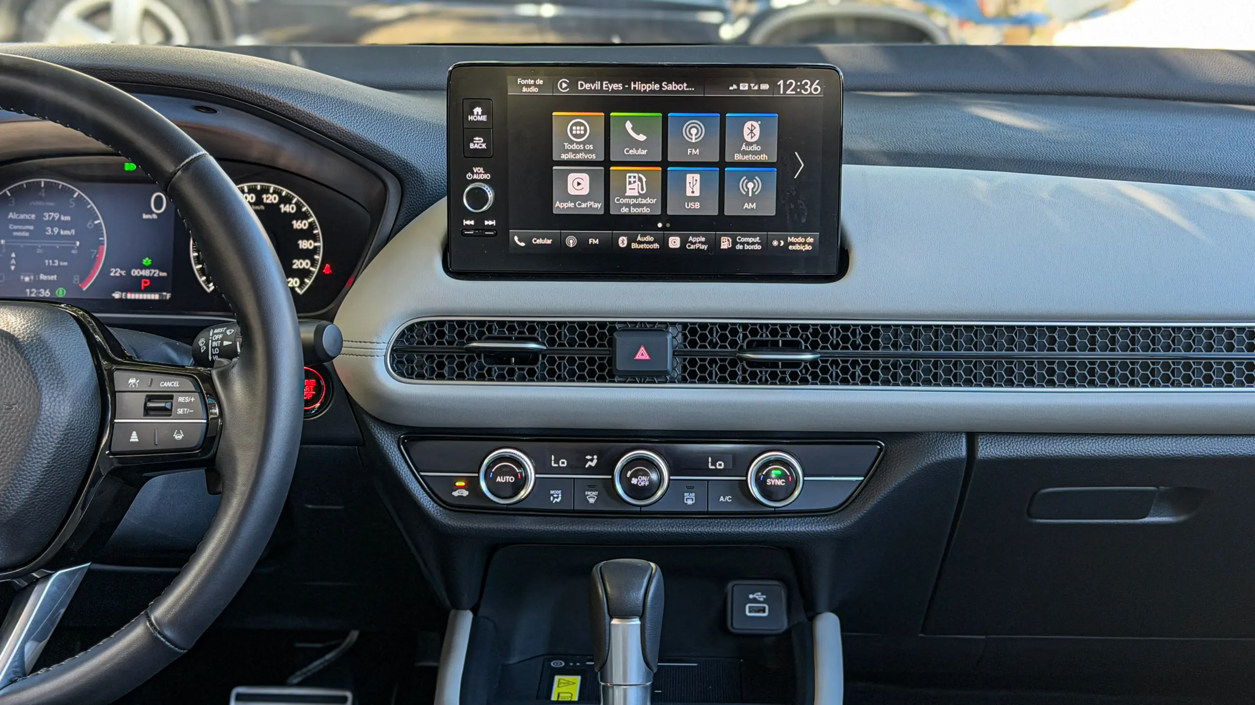Interior do Honda ZR-V Touring para avaliação, teste e review