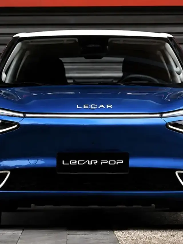 Lecar Pop projeção na cor azul de como seria o carro em parceria com Dongfeng