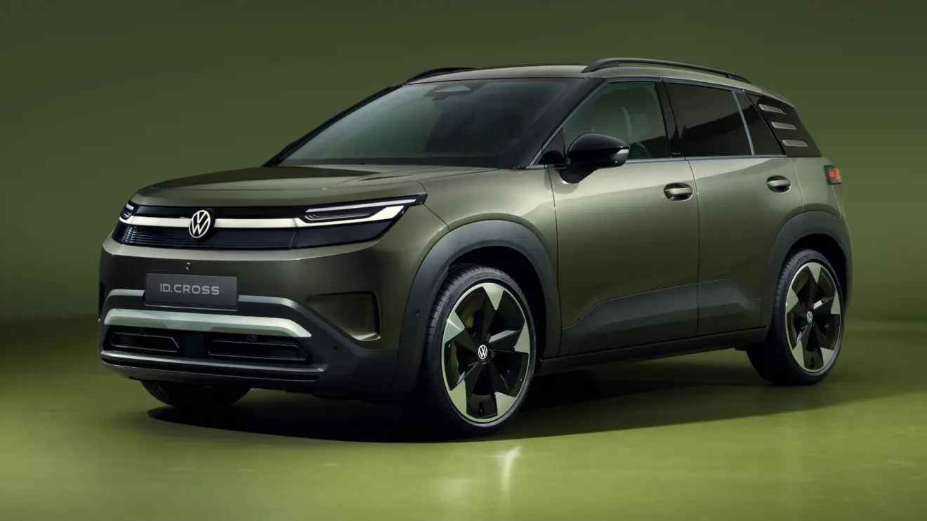 Volkswagen ID.Cross t-cross elétrico verde de frente