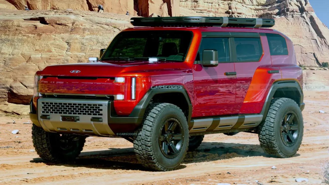 Hyundai Boulder 2027 projeção em vermelho