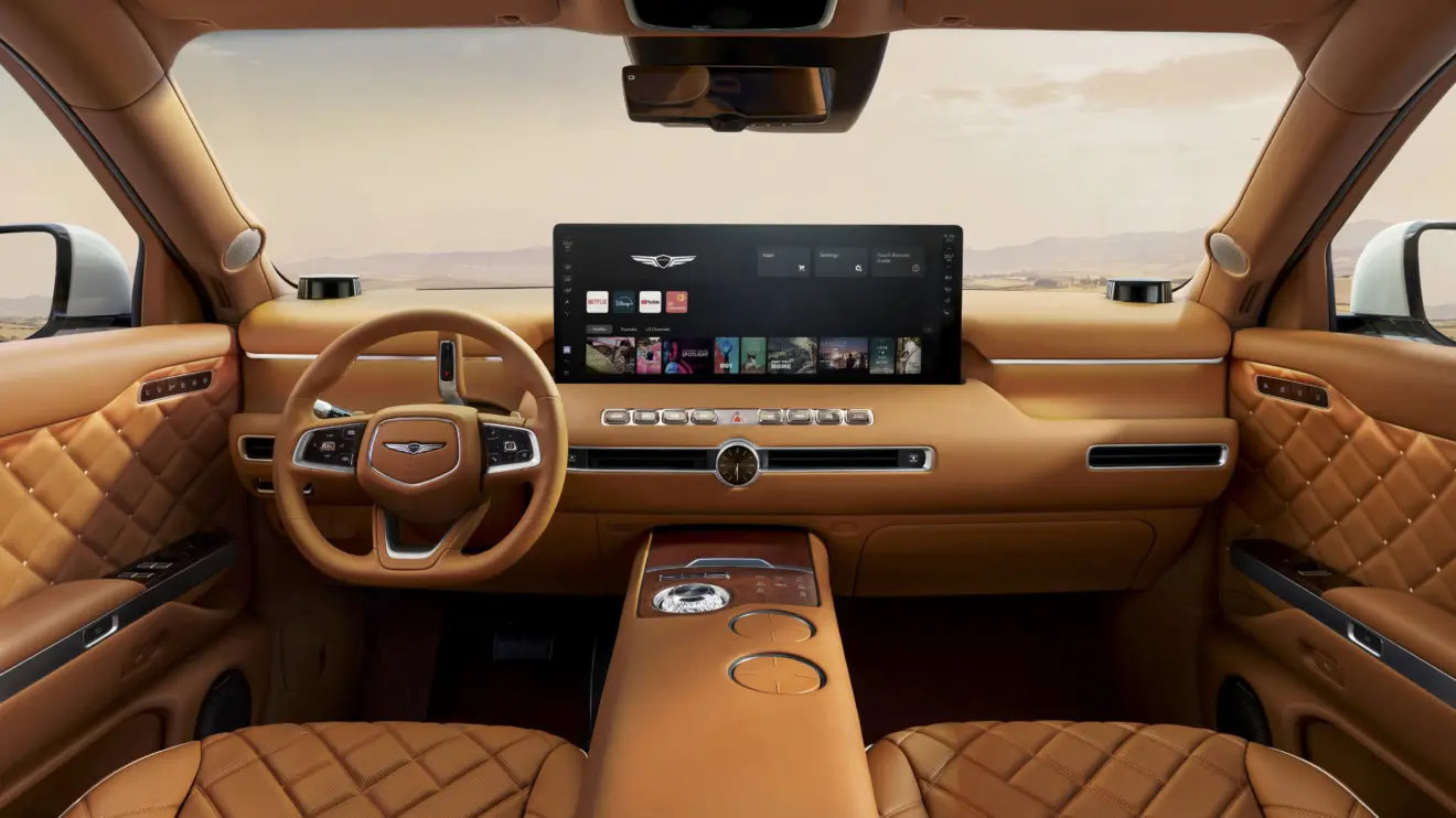 interior caramelo Genesis GV90 [divulgação]
