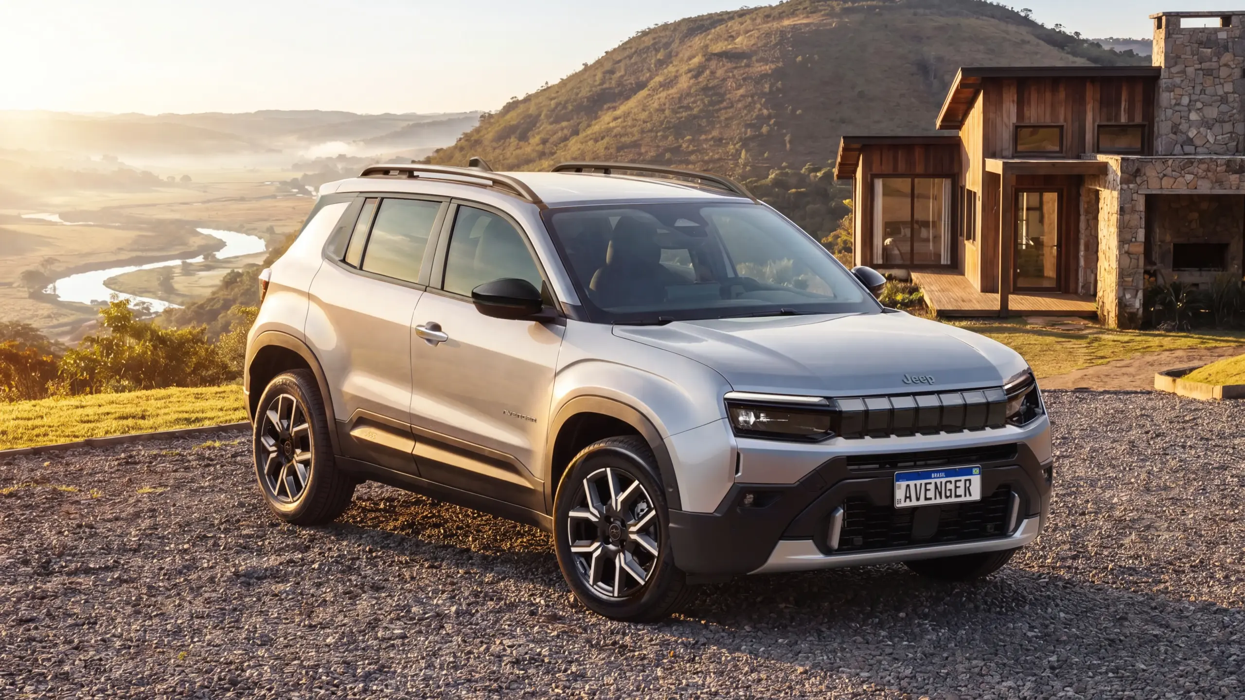 Jeep Avenger Longitude na cor Cinza Concrete estático