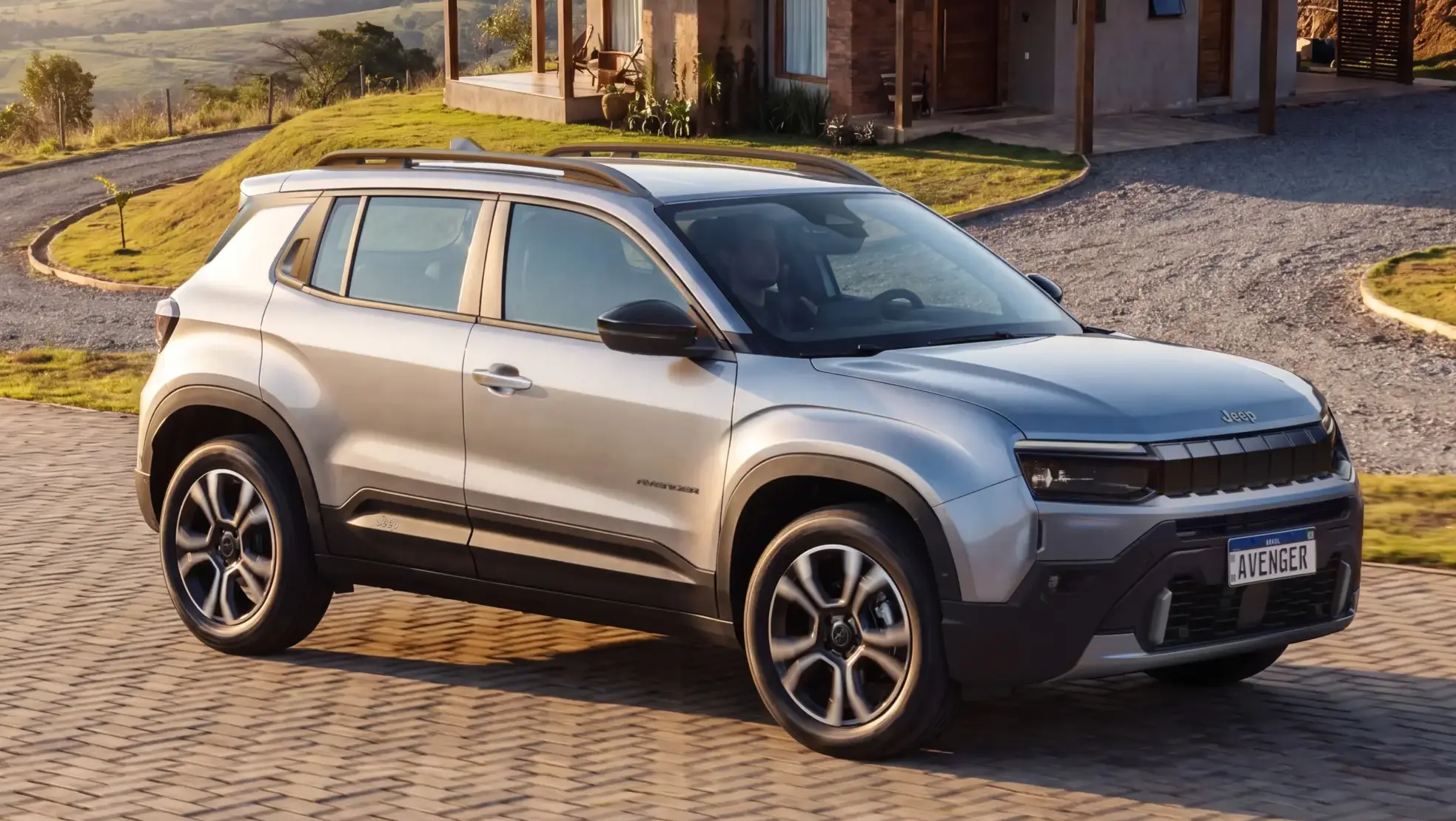 Jeep Avenger Longitude na cor Cinza Concrete estático