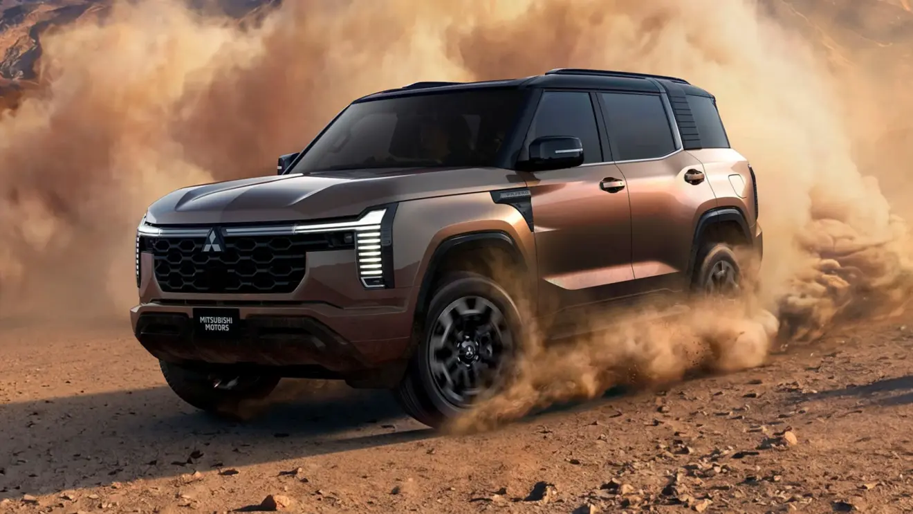 Mitsubishi Pajero 2027 em movimento na terra
