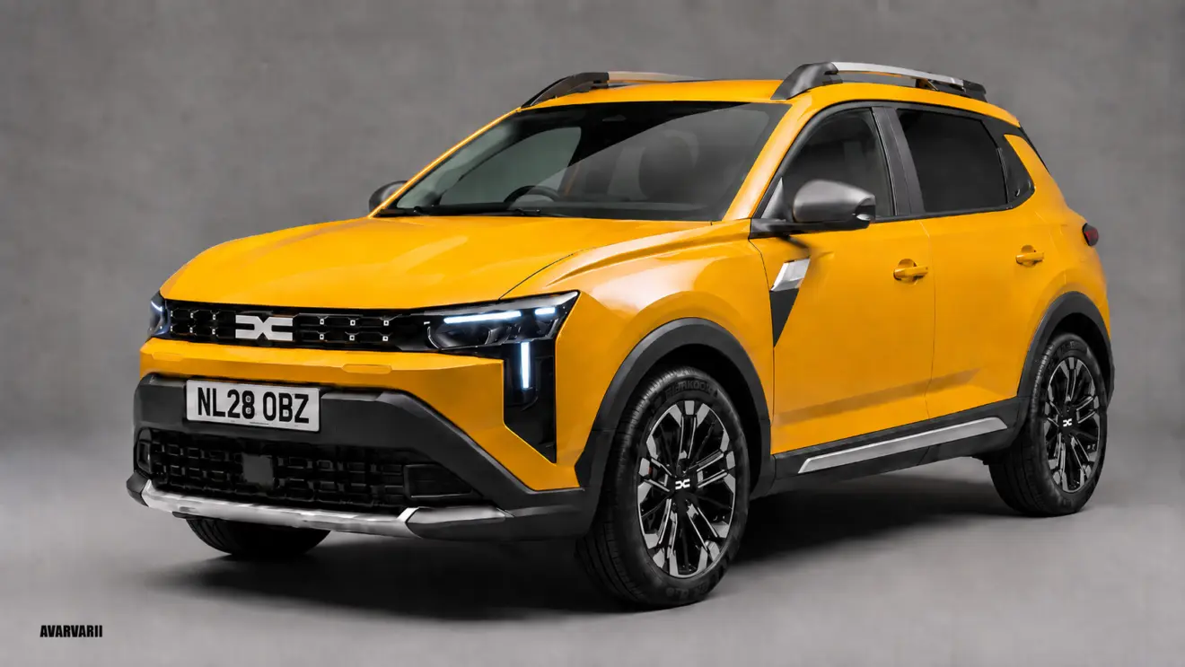 Projeção Dacia/Renault Sandero de nova geração amarelo