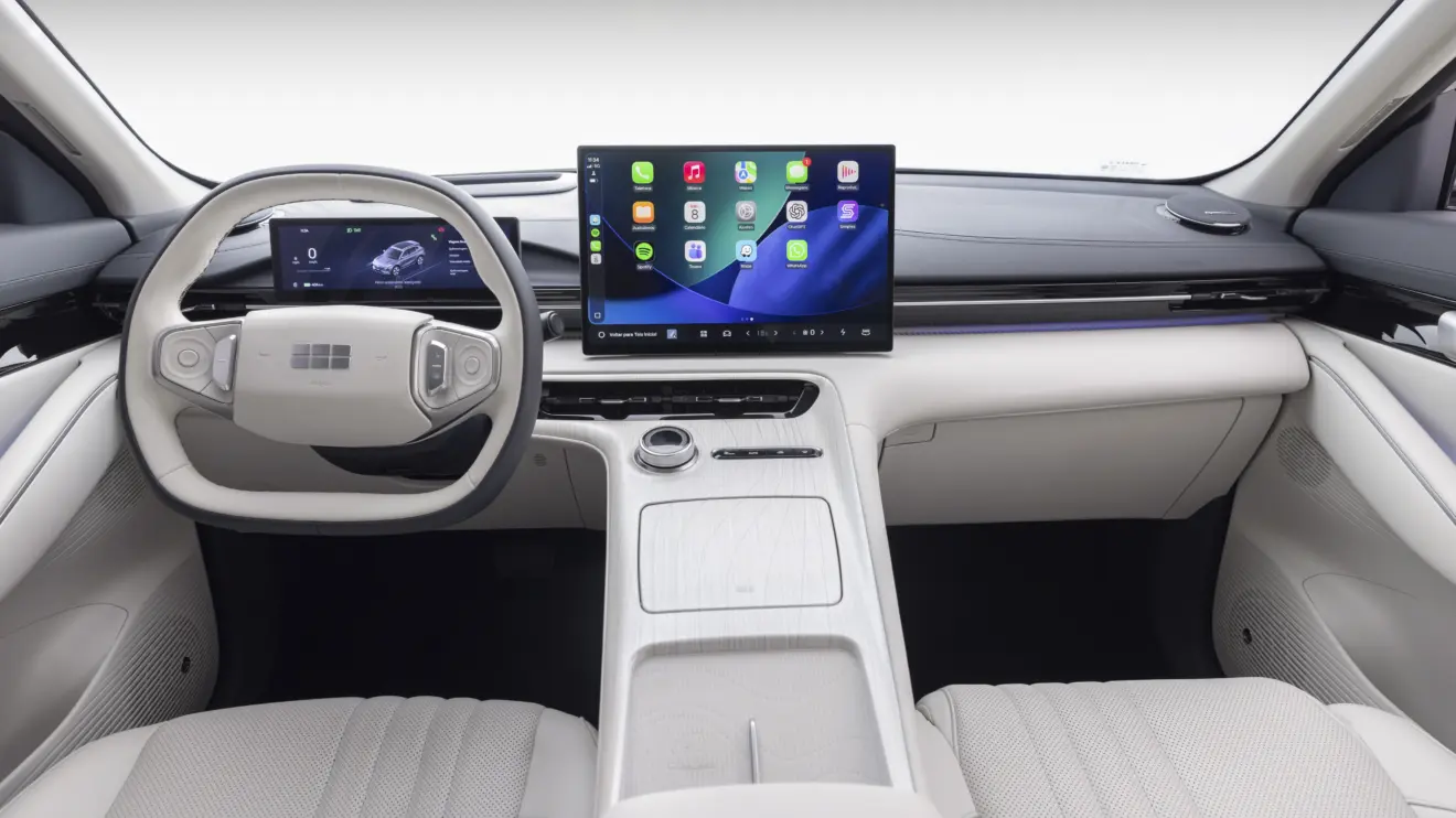 Geely EX5 elétrico interior branco Ivory White