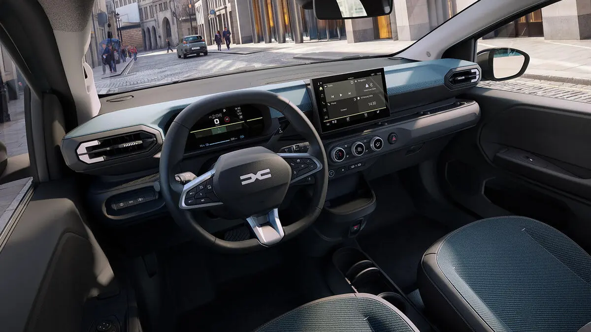 Interior do Novo Dacia Spring. Marca é divisão romena da Renault  