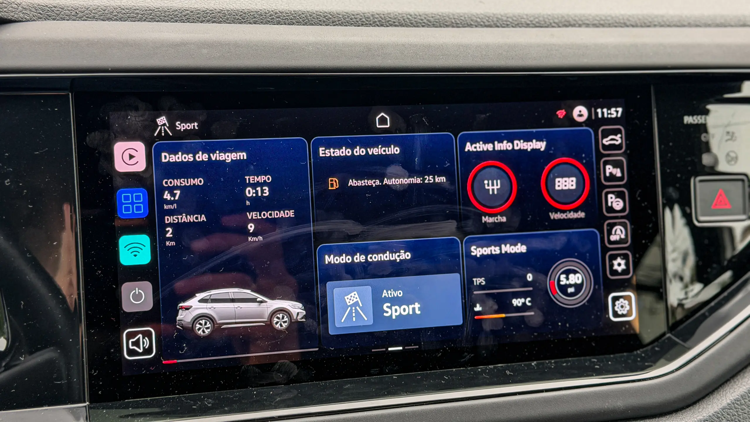 Volkswagen Nivus GTS interior da cabine para avaliação e teste