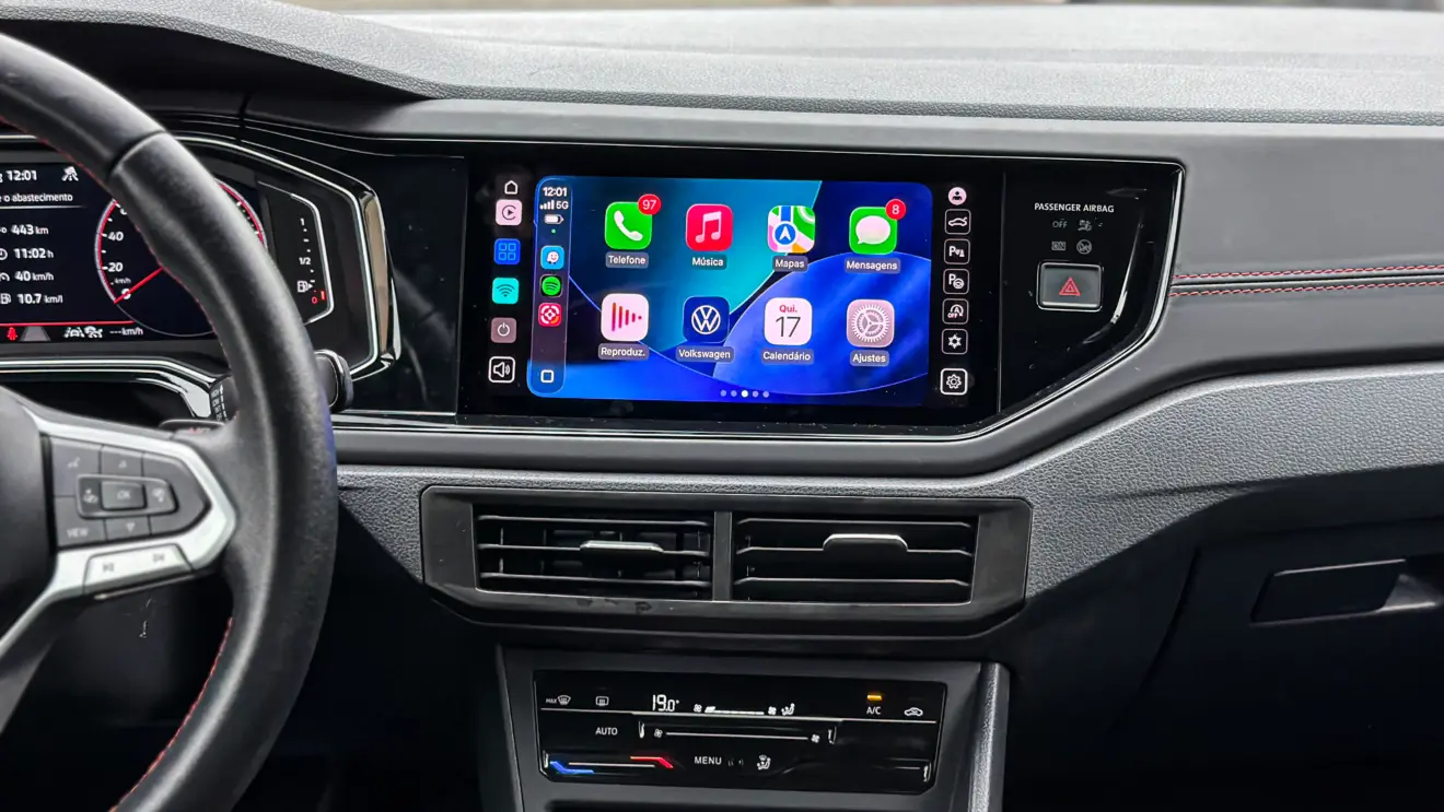 Volkswagen Nivus GTS interior da cabine para avaliação e teste